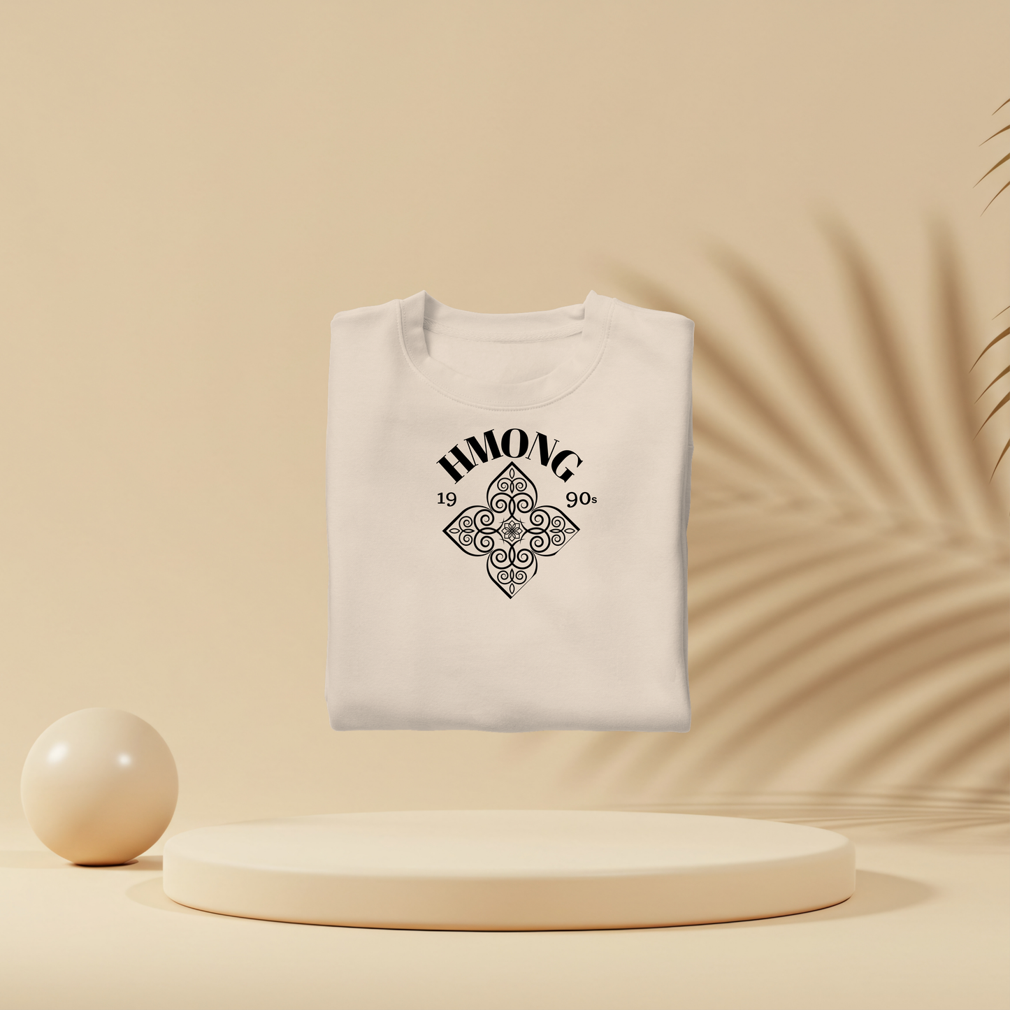 Hmong Flower Pendant - Modern Unisex T-Shirt, Customizable Year