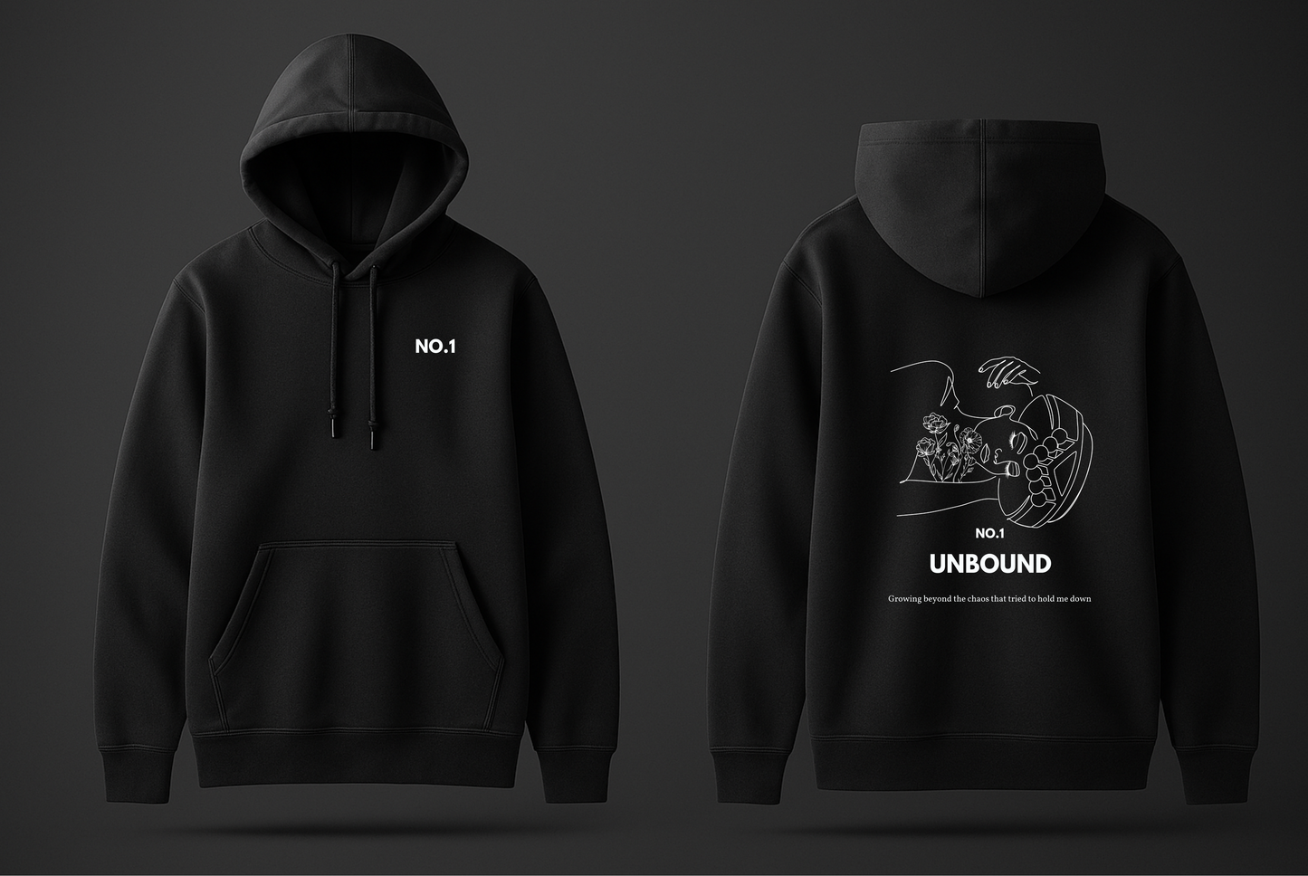 NO.1 UBOUND - Free, Unrestricted, and Not Held Back by Limits, Expectations, or Constraints Hoodie