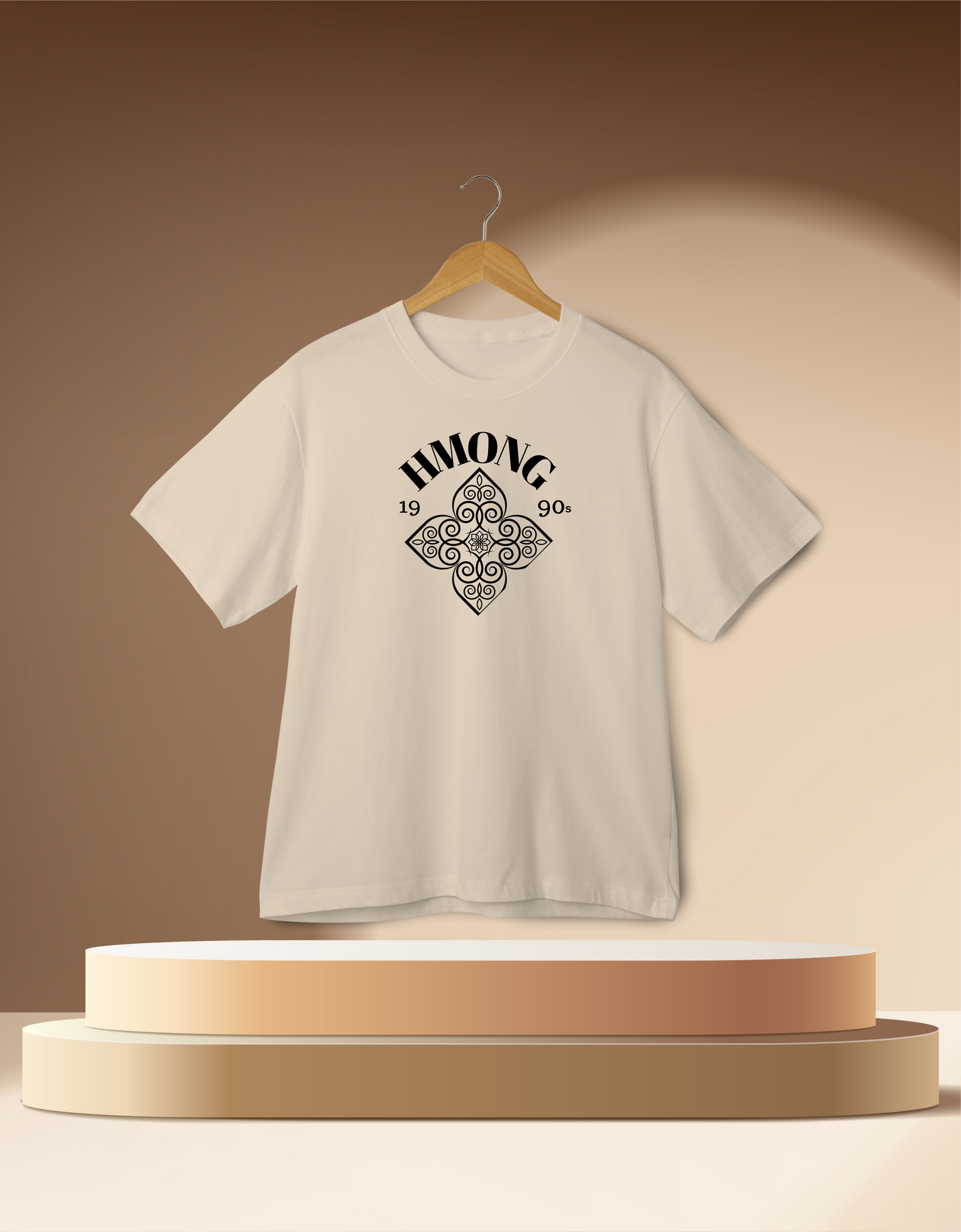 Hmong Flower Pendant - Modern Unisex T-Shirt, Customizable Year
