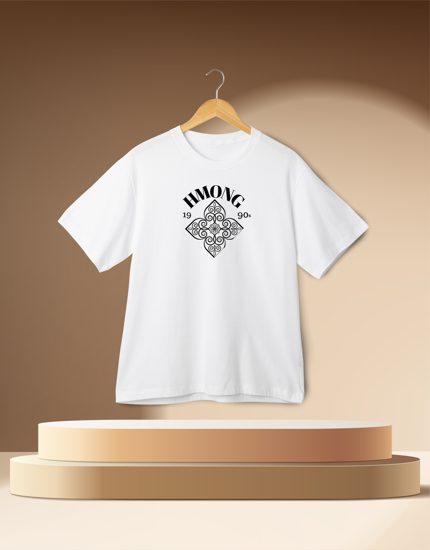 Hmong Flower Pendant - Modern Unisex T-Shirt, Customizable Year