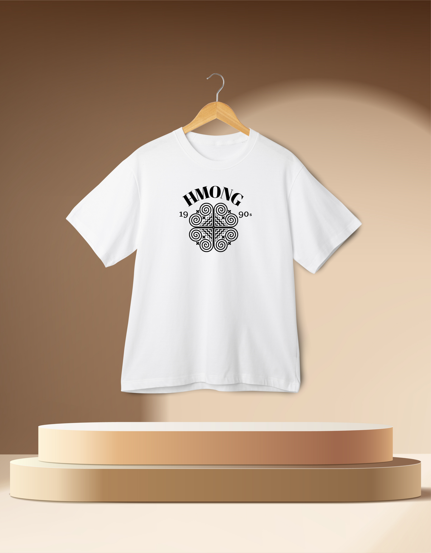 Hmong Octagon Pendant - Modern Unisex T-Shirt, Customizable Year